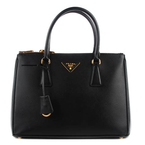 prada saffiano tradesy|PRADA Saffiano Small Galleria Double Zip Tote Black.